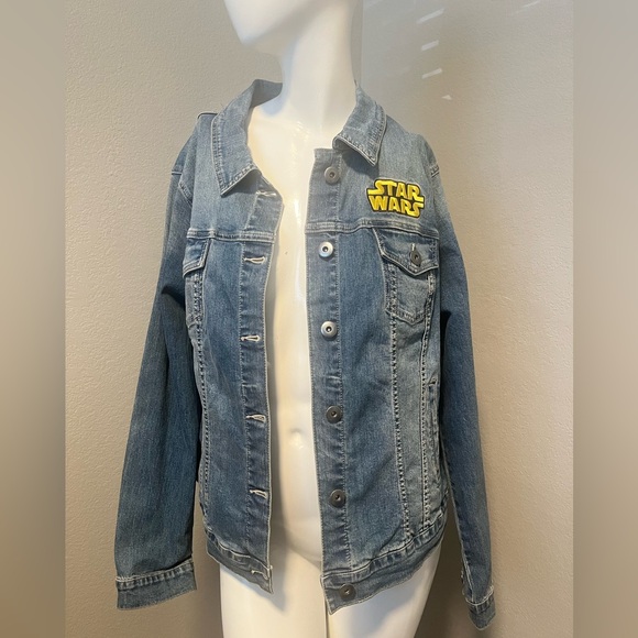 Her Universe STAR WARS Plus Women’s Mid- Blue Wash BD LS Denim Jacket Size 2 - Picture 6 of 16
